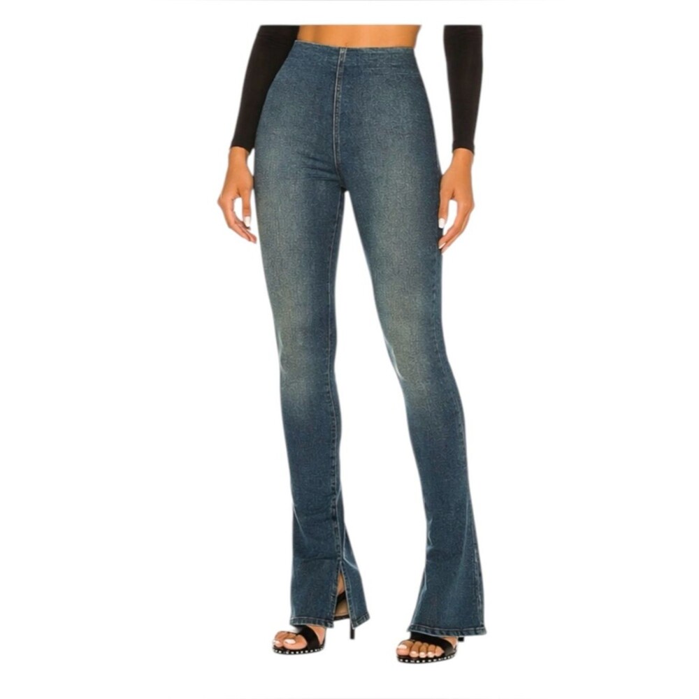 EB Denim Split Bootcut Denim Leggings Women's Small Blue High Rise Stretch‎